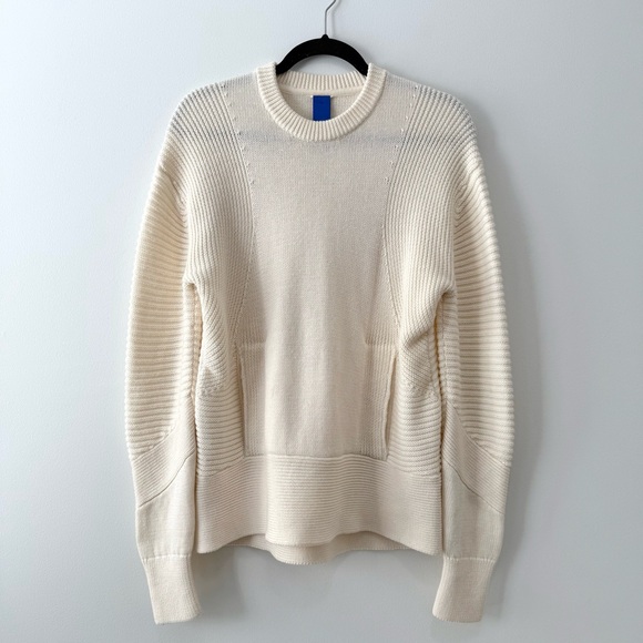 Kit and Ace Ash Merino Wool Crewneck Sweater Cream Wool Knit Sz XS/S - Picture 2 of 11